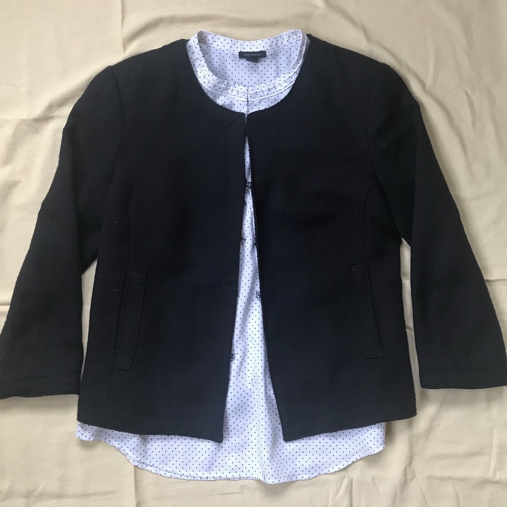 Banana Republic Tweed Blazer black/navy blue XS